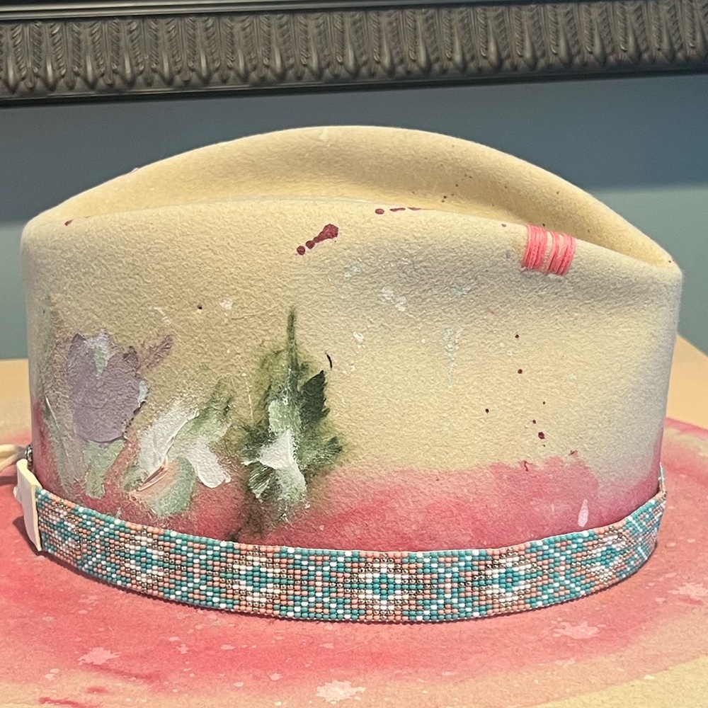 JW Bennett Hand painted “When Inspiration-Strikes Hat” - OOAK 7 3/8 - Picture 6 of 13